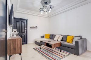 Furnished living room in apartment in Tangier